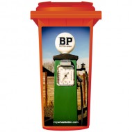 Vintage Green BP Petrol Pump Wheelie Bin Sticker Panel